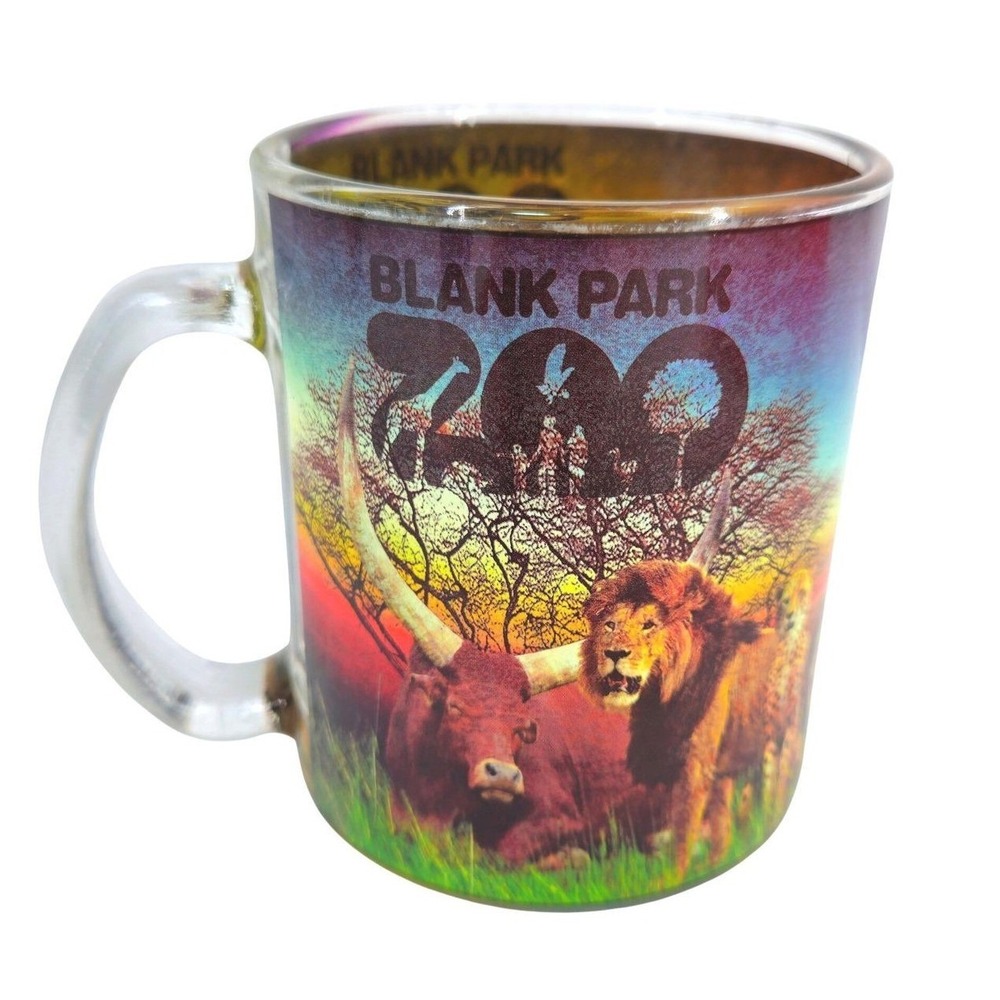 Blank Park Zoo Mug Vintage Wildlife Animals Graphic Coffee Cup Clear Glass Print
